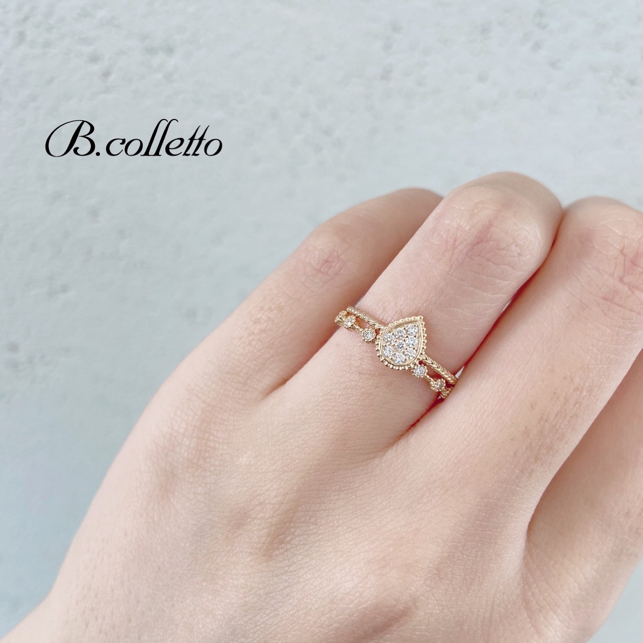 重ねづけがかわいいdropリング