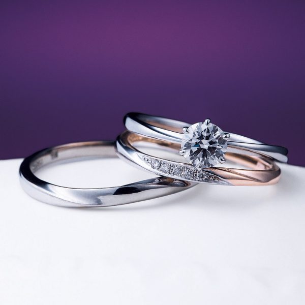 シンプルで可愛い婚約指輪と結婚指輪
