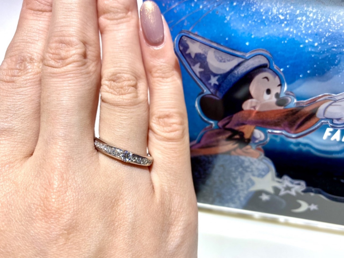 ディズニーファンタジアの婚約指輪兼結婚指輪がかわいい