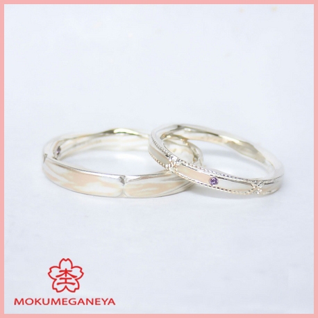 杢目金屋の桜モチーフの結婚指輪