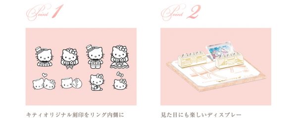 ハローキティの刻印を入れることができるブライダルコレクション