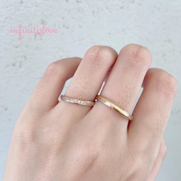 コンビネーションデザインの結婚指輪
