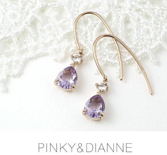 2月の誕生石アメシストのピアス
