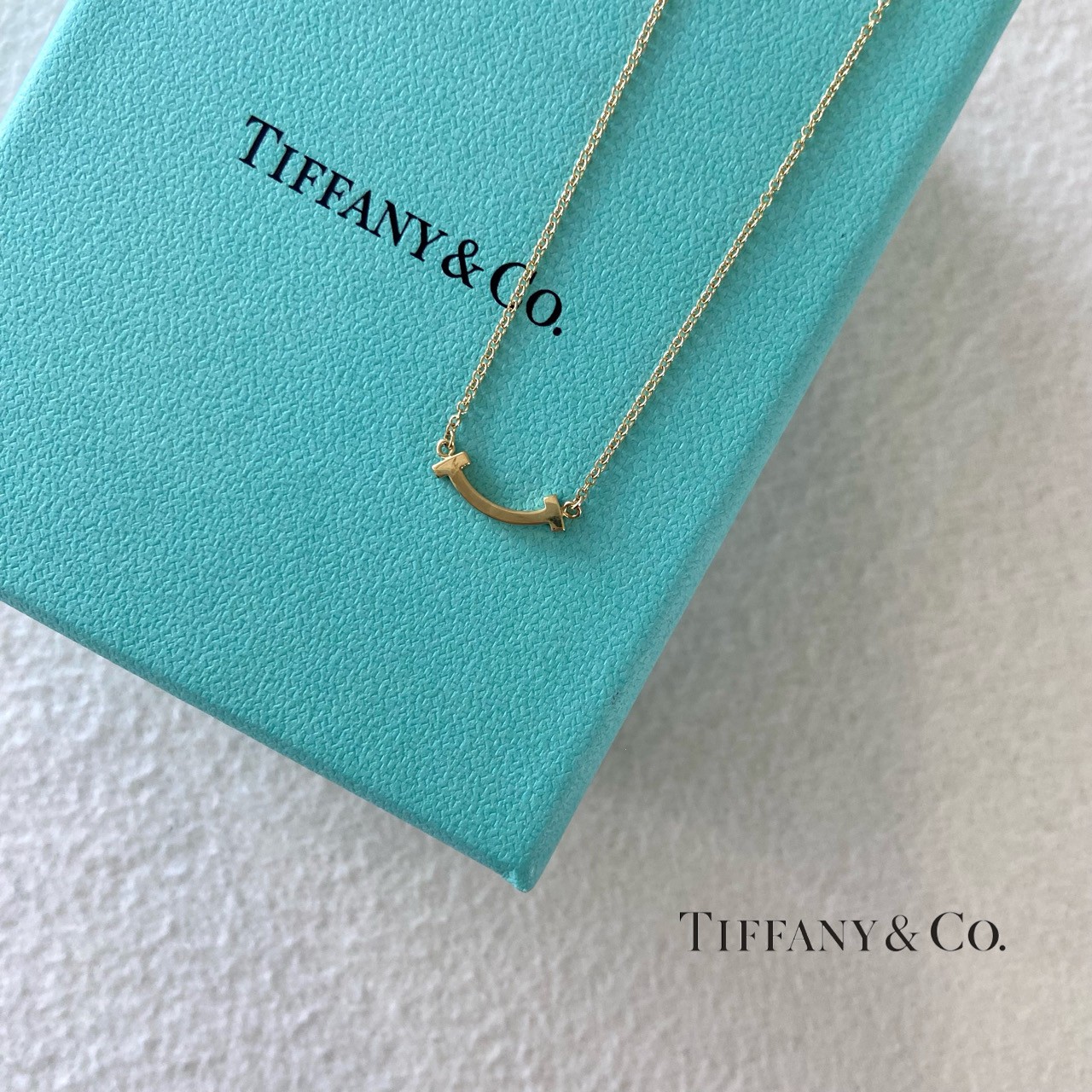 Tiffany＆Co.（ティファニー）Tスマイルペンダント　ミニ　K18ゴールド　