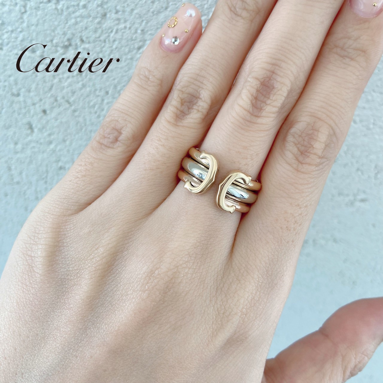 Cartier（カルティエ）２C（ドゥーブル・シー）リング　K18ゴールド