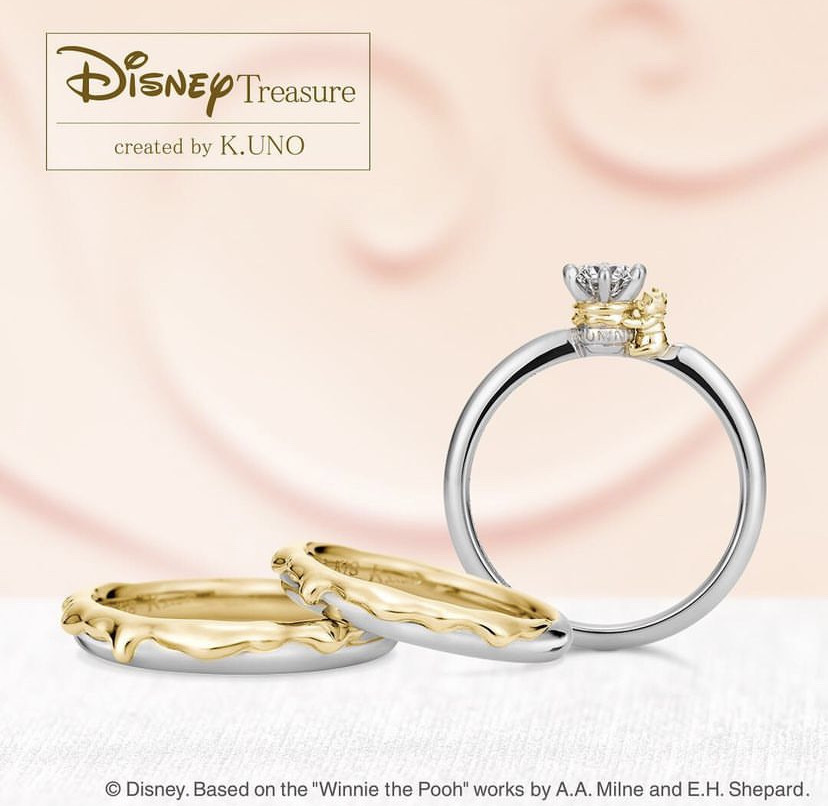 新潟で人気なディズニーの婚約指輪、結婚指輪はケイウノのプーさんがかわいい