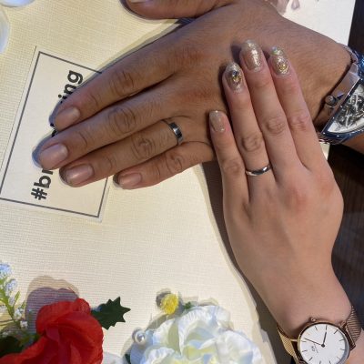 新潟で人気のにわかのことほぎをご結婚指輪にお選びいただきました