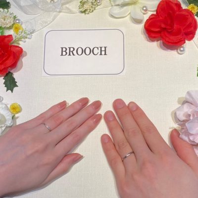 細身のウェーブラインの結婚指輪