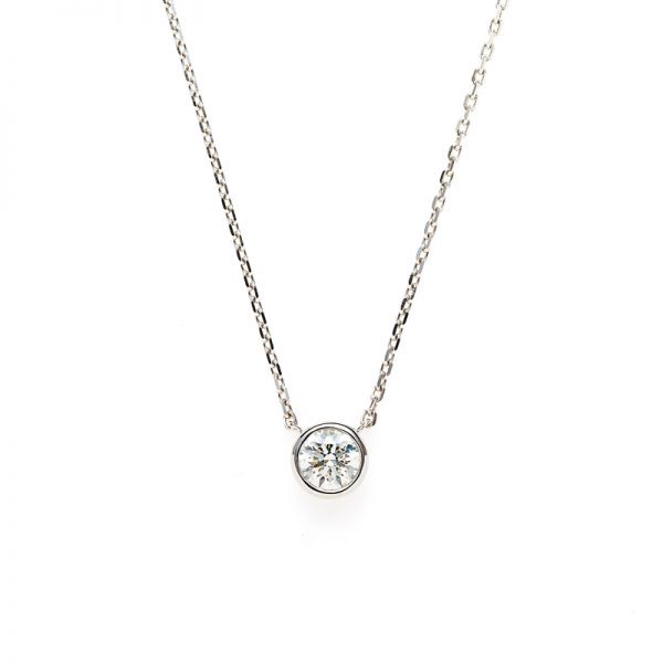 “Artemis” Double Bezel Setting Diamond Petit Necklace