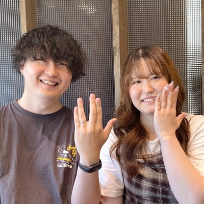8月8日の入籍日に間に合った！それぞれ好きなnocurの結婚指輪を選んだ新潟カップル